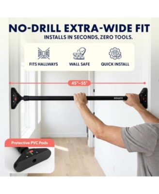 Adjustable Doorway Pull-Up Bar 45-55 inches with Anti-Slip Grip (SQDPB55BK)