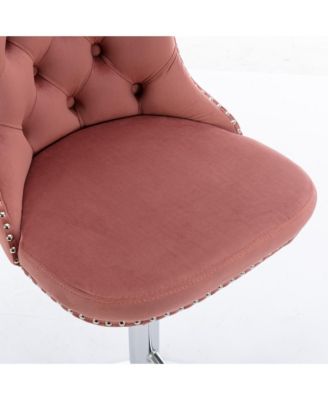 Velvet Swivel Bar Stools Set of 2, Adjustable Counter Height Chairs with Nailhead Trim and Metal Base for Kitchen Island