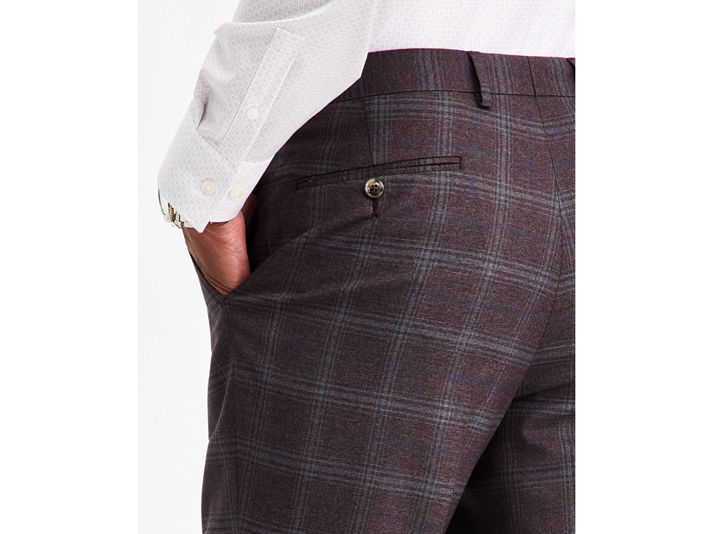 Мужские брюки Tayion Collection Classic-Fit Burgundy Plaid Suit Separate, цвет: Бордовый — фото 5