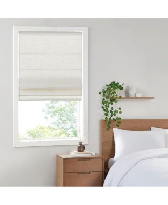 Linen Blend Total Blackout Flat Fold Cordless Roman Shade