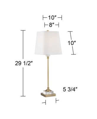 Julia 29 1/2" Tall Skinny Buffet Traditional End Table Lamp USB Dimmer Gold Finish Crystal Living Room Charging