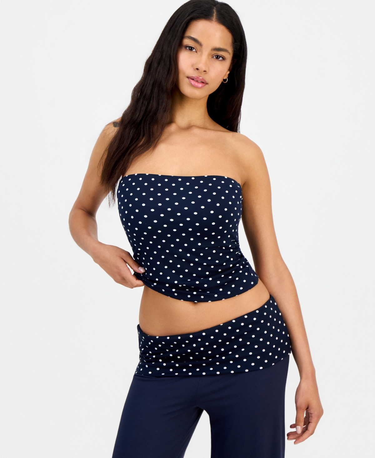 Just Polly Juniors' Polka-dot Tube Top In Blue