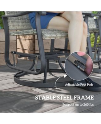 Outdoor Glider Chair Set Wicker Swivel Patio Glider