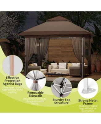 Pop Up Gazebo, Outdoor Canopy Tent with Mosquito Netting, Pop Up Canopy Tent with Curtains