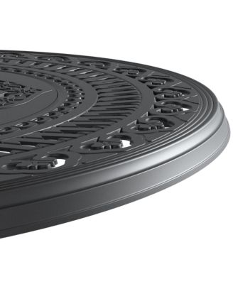 39.37-inch Cast Aluminum Patio Dining Table With Frame and Umbrella Hole