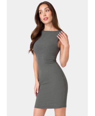 Women's Ribbed Boatneck Mini Dress
