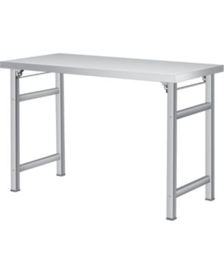Stainless Steel Folding Table (48x24 in) - Commercial Work Table for Home, Kitchen, Restaurant, Garage, Camping, Outdoor, 520 LBS Load
