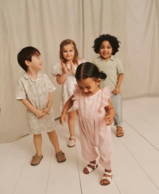 Baby Girls' Flutter Sleeve Eyelet Jumpsuit