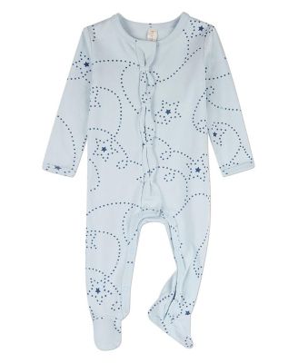Baby Boys "Entangled Stars" 100% Cotton Front-Snap Footie