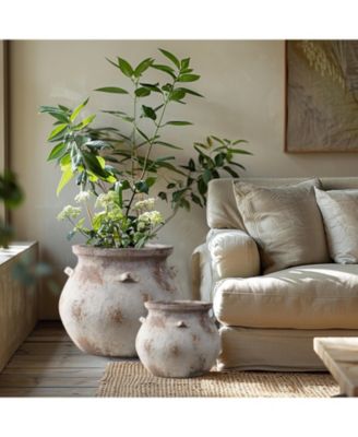 Rustic Cauldron MgO Planter Pot