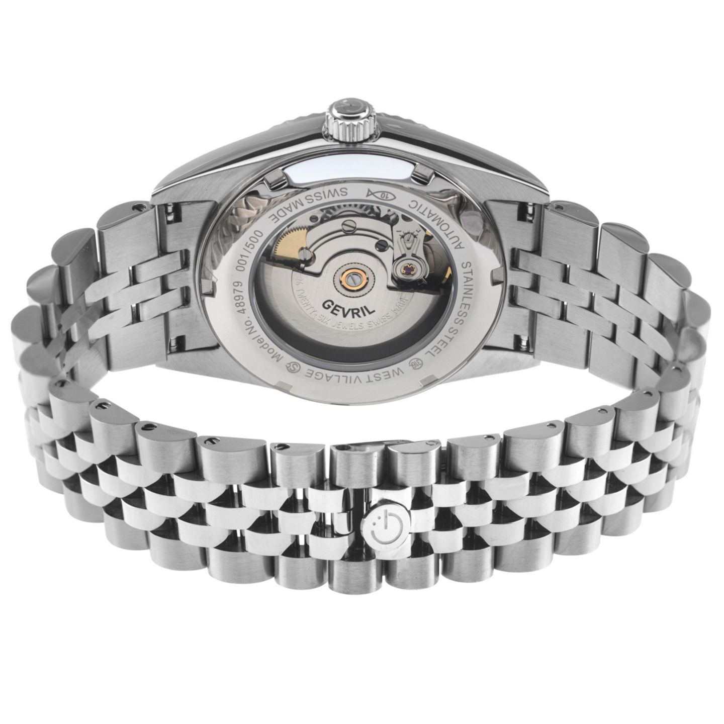 Мужские часы Gevril West Village Swiss Automatic Bracelet Watch, цвет: Серебряный — фото 2