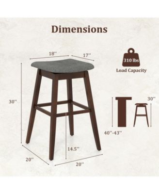 Set of 4 Swivel Bar Stools 30'' Bar Chairs w/ Padded Contoured Seat and Footrest