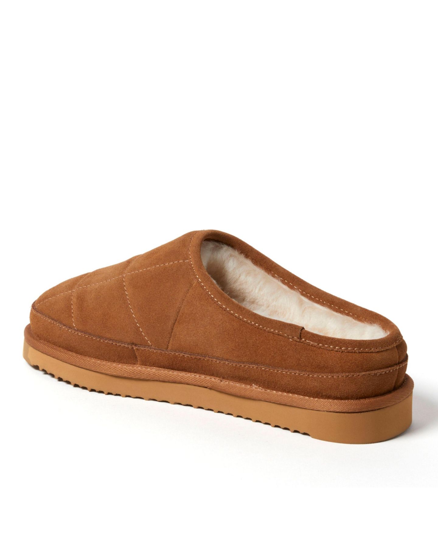 Мужские сабо Dearfoams Fireside by Grafton Quilted Genuine Shearling Clog Slipper, цвет: Каштановый — фото 8