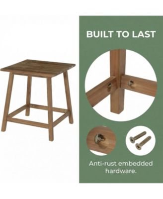 Solid Wood Counter Height Dining Table for 2-4, Farmhouse Square Kitchen Table