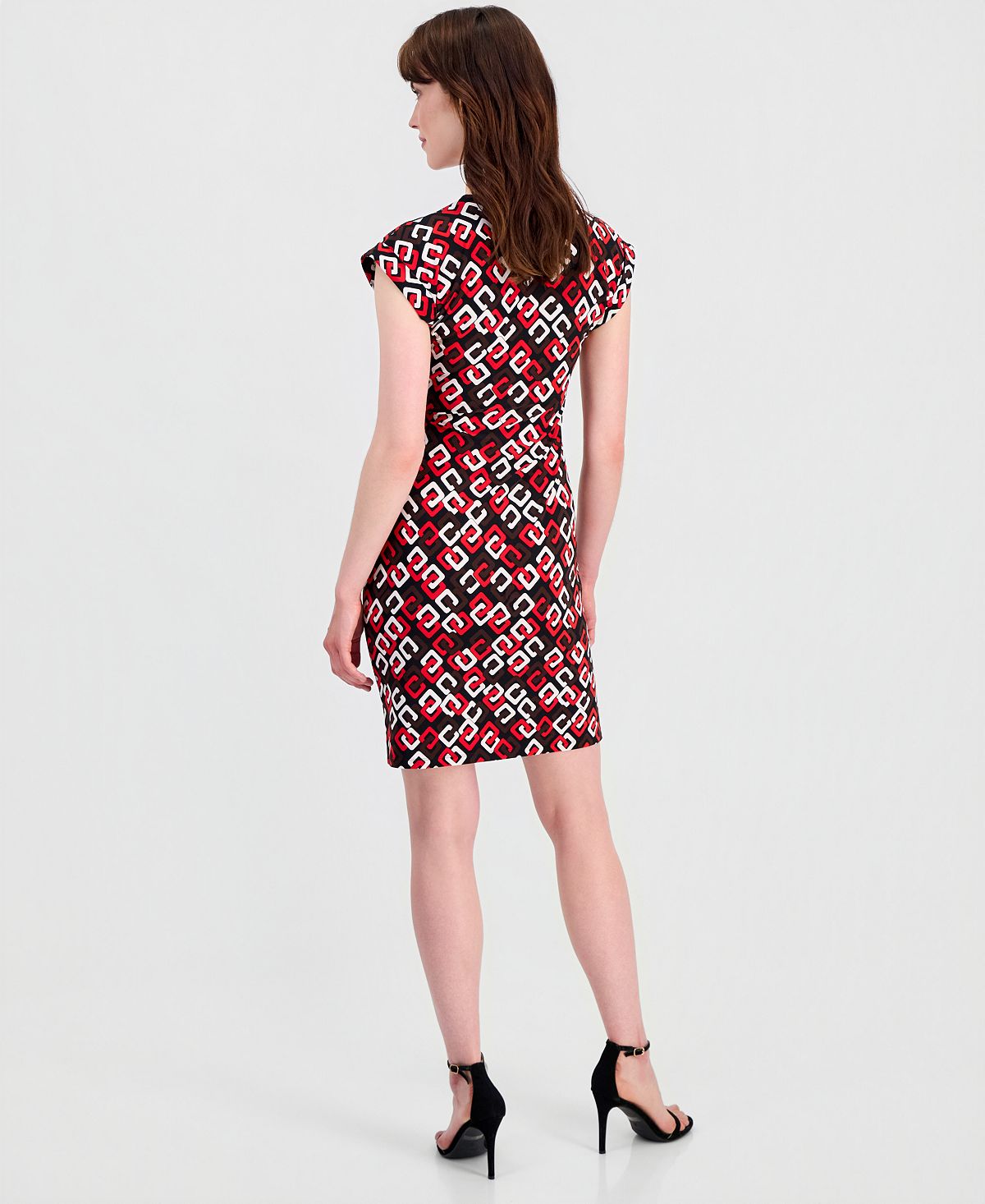 Anne Klein Women's V-Neck Side-Tie Cap-Sleeve Dress view 5 — MAYCSS fashion products
