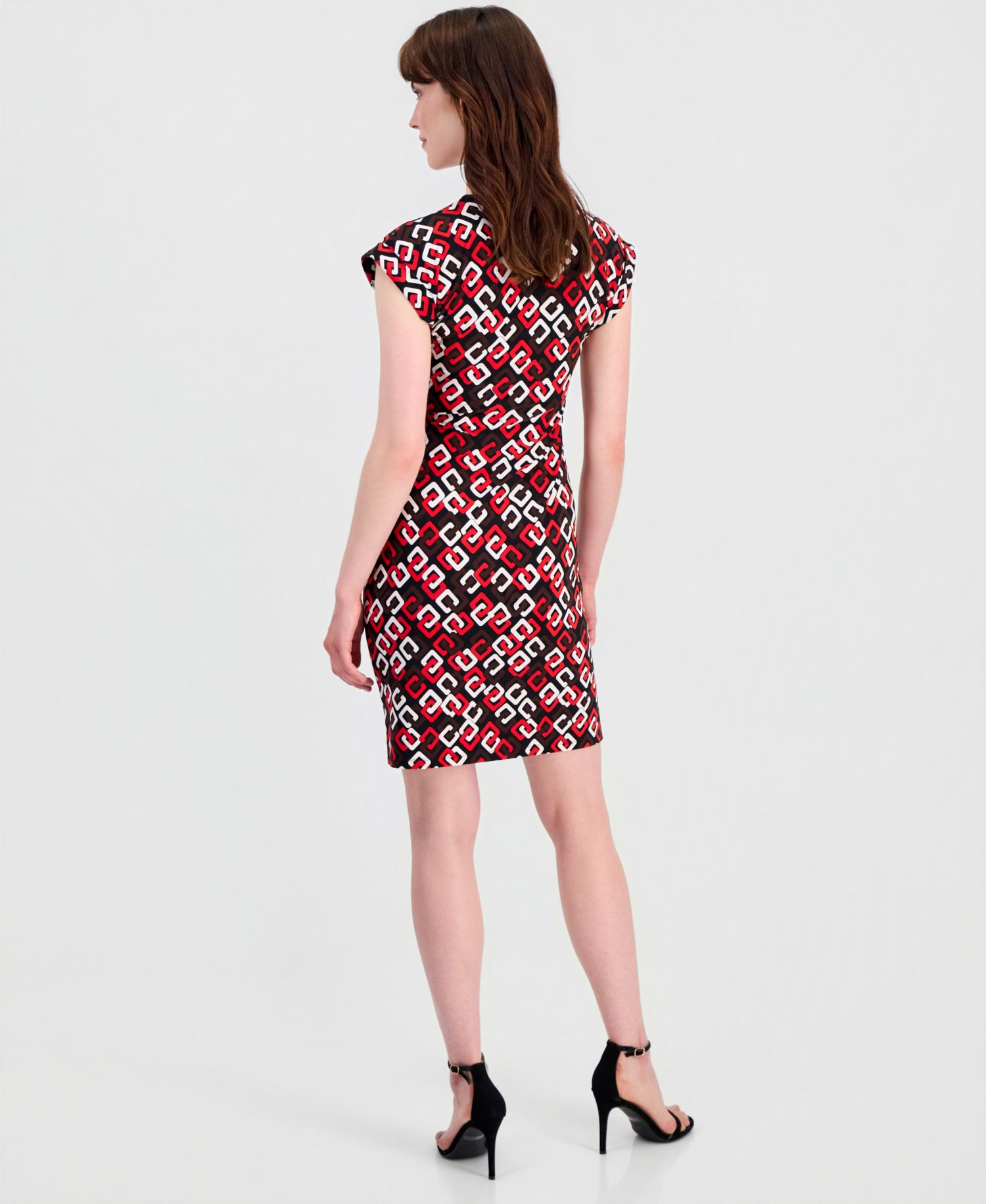 Women's V-Neck Side-Tie Cap-Sleeve Dress