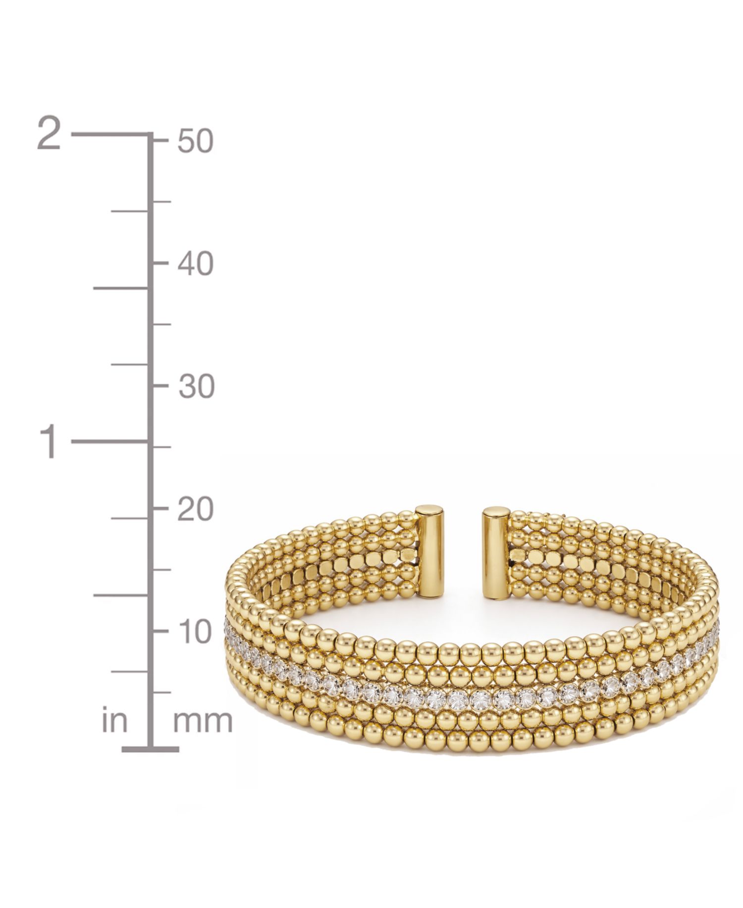 Clear Cubic Zirconia Beaded Bangle Bracelet