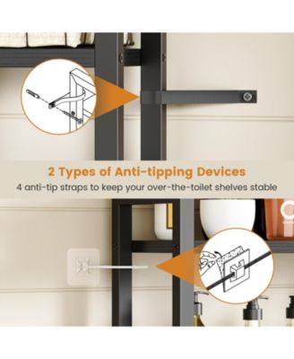 3-tier Over-the-Toilet Storage Rack Space-Saving Bathroom Organizer Multi-Functional Shelf