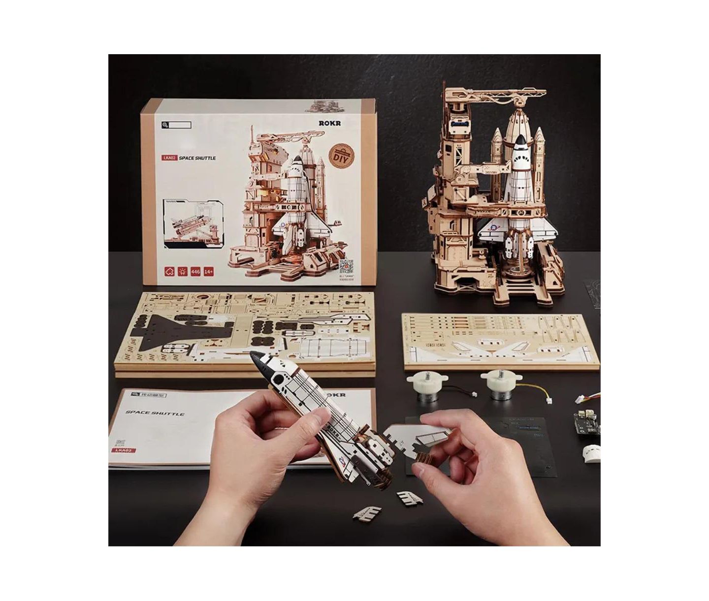 Детские конструкторы Flash Popup Space Shuttle 446-Piece 3D Wooden Puzzle, Ages 14+ — фото 2