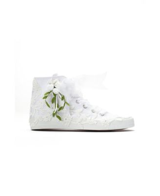 Women's Sylvara Floral Lace Ribbon Bridal High Top Sneaker