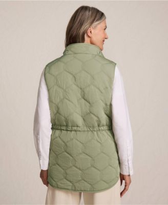 Women's Reversible Quilted High Pile Fleece Vest