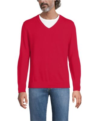 Men's Fine Gauge Cotton V Neck Sweater