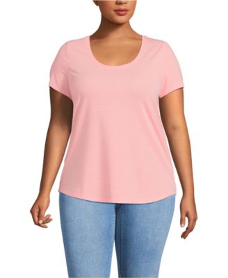 Plus Size Short Sleeve Lightweight Jersey Scoop Neck T-shirt