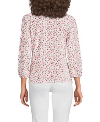 Women's Lightweight Jersey Button Pintuck Top