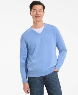 Men's Fine Gauge Cotton V Neck Sweater