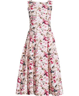 Women's Poplin Boatneck Midi Dress