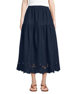 Women's Voile Eyelet Maxi Skirt