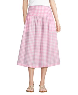Women's Poplin Drop Waist Midi Skirt - Set Bottom