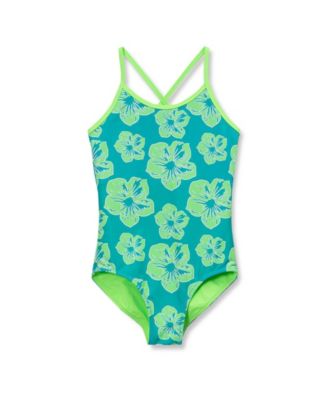Girls Chlorine Resistant Reversible One Piece Swimsuit
