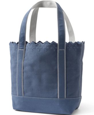 Medium Eyelet Canvas Open Top Tote