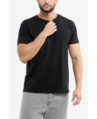 XRAY Men's Basic Henley Neck Short Sleeve T-Shirt