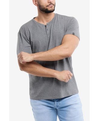 X RAY Big & Tall Basic Henley Neck Short Sleeve T-Shirt