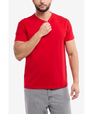 XRAY Men's Basic Henley Neck Short Sleeve T-Shirt