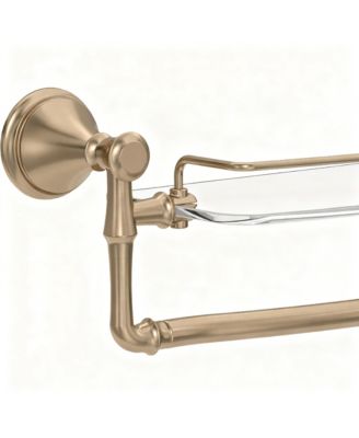 Cassidy Glass Shelf Towel Bar 18 Inch Polished