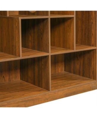 Zeus and Ruta Modern 2 In 1 Wood Cat Tree Bookshelf House With Storage Display Case And Litter Box Enclosure