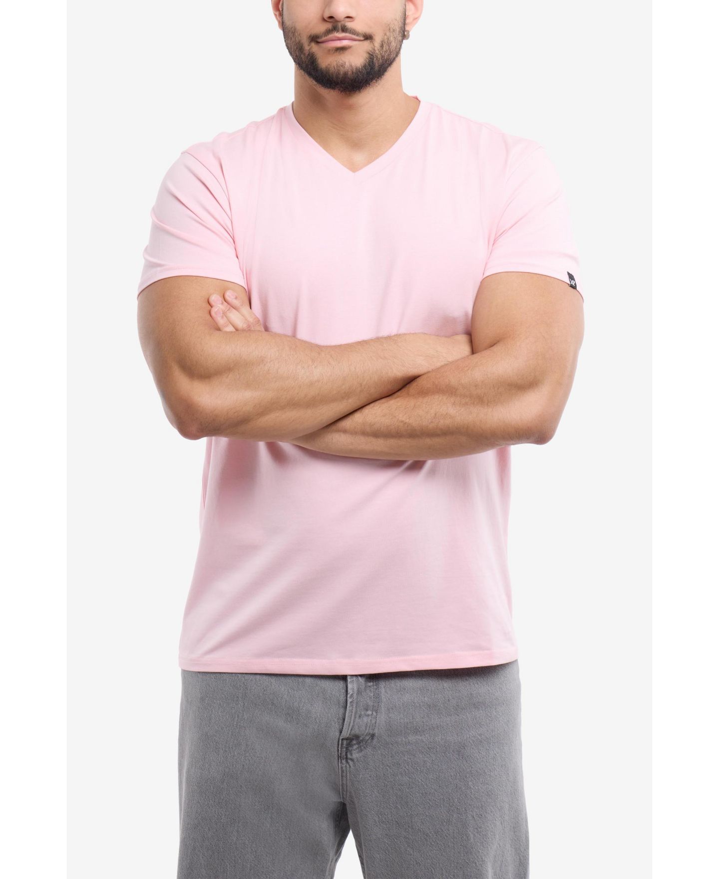 Мужская футболка XRAY Basic V-Neck Short Sleeve, цвет: Розовый — фото 5