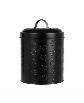 Puppy Paws Metal Food Canister 104oz Pet Food Storage Tight Lid Durable Large Capacity Countertop Safe Handwash