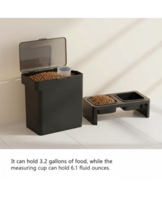 Airtight Pet Food Storage Container Transparent Lid Handle 15Lbs 32Gallon 12Quart
