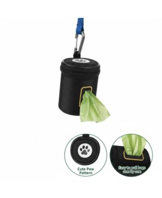 Dog Poop Bag Holder For Leash Nylon Oxford Dispenser With Carabiner Clip