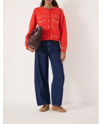 Women's Wool-Blend Stitch Detail Cardigan