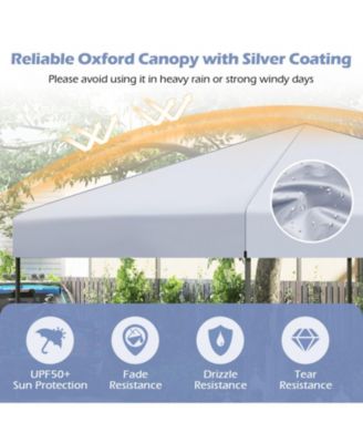 10 x 10 ft Pop Up Canopy Tent with Carrying Bag Eight Stakes and Wind Ropes