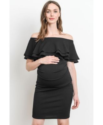 Maternity Off-the-Shoulder Bodycon Ruched Mini Dress