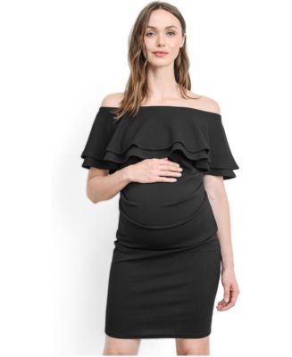 off shoulder bodycon maternity dress Hello Miz Women's Off-the-Shoulder Ruched Mini off shoulder global-lining_fabric-Polyester Chiffon Lining Vintage Barbie Solo In Add on:Bday Top ONLY
