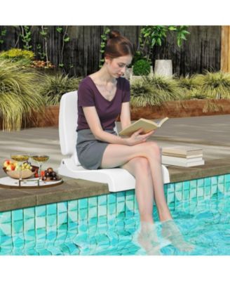 Foldable Pool Lounge Chair with Drainage Holes and Carry Handle