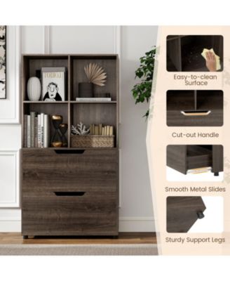 4-Cube Bookcase with 2 Drawers and 51-Inch Tall Frame