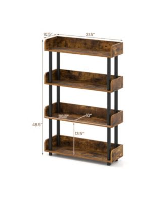 4-Tier Industrial Open Bookcase with Anti-Tipping Kit